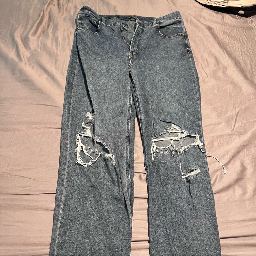Hi-rise Distressed Straight Jeans - Wild Fable size 14